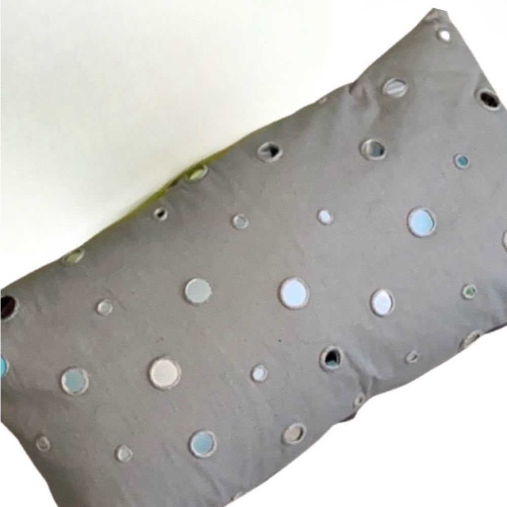 Gray Mirrored Throw Pillow Cover Glam Boho